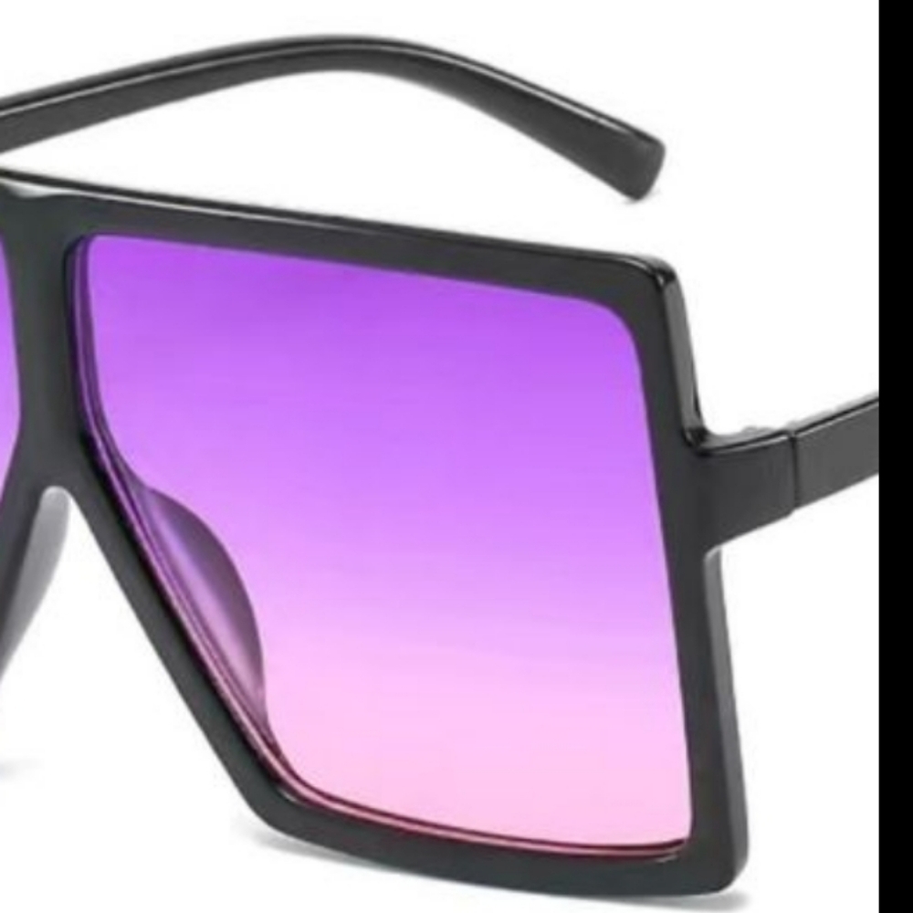 Purple and Black Square Sunglasses - Picture 2 of 3